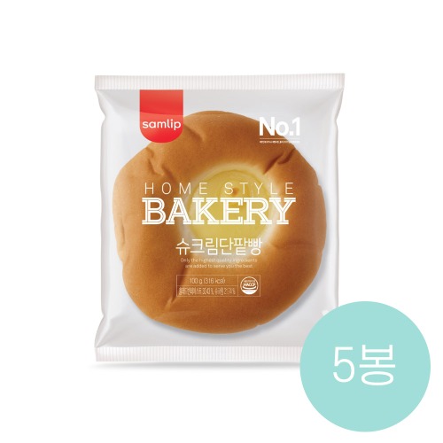 [삼립간식빵] 슈크림단팥빵 100g x 5봉 (2일 후 출고)