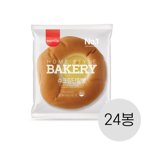 [삼립간식빵] 슈크림단팥빵 100g x 24봉 (2일후출고)
