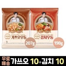 (무배) 삼립 하이면 가쓰오우동 10봉 + 김치우동 10봉